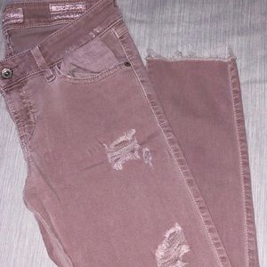 Guess pink-mauve ripped jeans